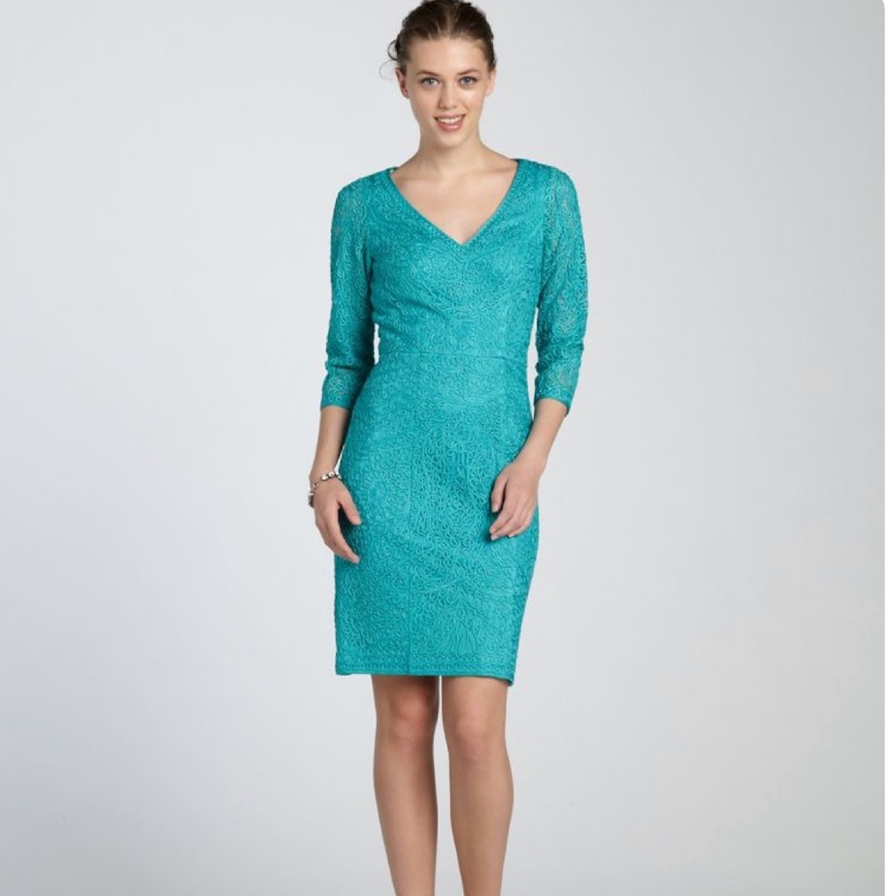 Stunning Sue Wong 3/4 Sleeve Lace Dress
